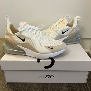 Nike Air Max 270 Summit White/Black-Desert Sand 7.5 (with box)